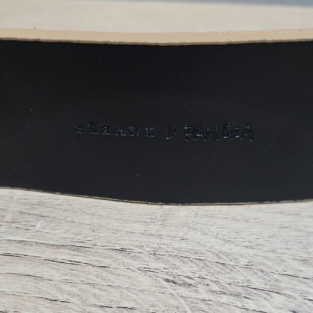 Sezane X Pangea Rosewood and Taupe Belt with Circular Buckle - Picture 3 of 4